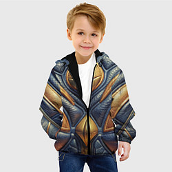 Куртка с капюшоном детская Объемная позолоченная текстурная кожа, цвет: 3D-черный — фото 2