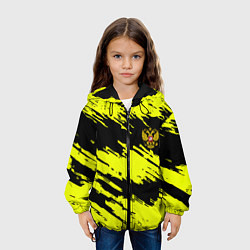 Куртка с капюшоном детская Российская империя краски жёлтые, цвет: 3D-черный — фото 2