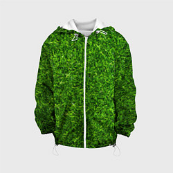 Куртка с капюшоном детская Текстура газона, цвет: 3D-белый