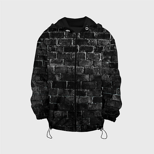 Детская куртка Текстура темного кирпича / 3D-Черный – фото 1