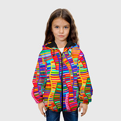 Куртка с капюшоном детская Абстрактная полноцветная живопись, цвет: 3D-черный — фото 2