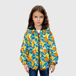 Куртка с капюшоном детская Разноцветные золотые рыбки, цвет: 3D-черный — фото 2