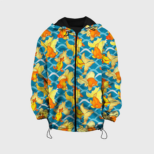 Детская куртка Разноцветные золотые рыбки / 3D-Черный – фото 1