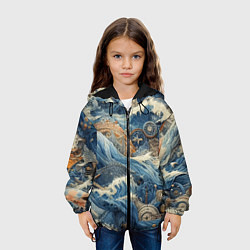 Куртка с капюшоном детская Абстрактная композиция - нейросеть, цвет: 3D-черный — фото 2