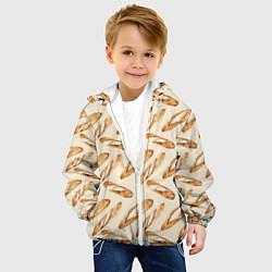 Куртка с капюшоном детская The baguette pattern, цвет: 3D-белый — фото 2