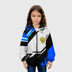 Куртка с капюшоном детская Россия геометрия текстура, цвет: 3D-черный — фото 2