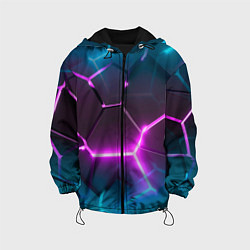 Детская куртка Голубые и розовые неоновые плиты в разломе