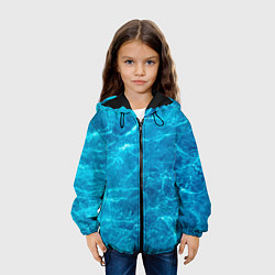 Куртка с капюшоном детская Водная текстура, цвет: 3D-черный — фото 2