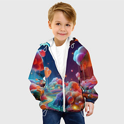Куртка с капюшоном детская Planet chupa chups - neon glow, цвет: 3D-белый — фото 2