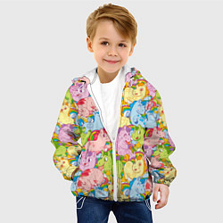 Куртка с капюшоном детская Разноцветные единороги, цвет: 3D-белый — фото 2