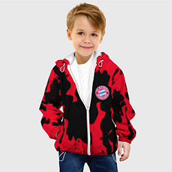 Куртка с капюшоном детская Бавария Мюнхен огонь, цвет: 3D-белый — фото 2