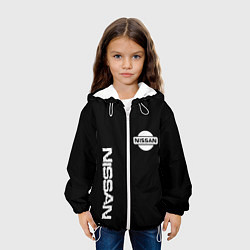 Куртка с капюшоном детская Nissan logo white auto, цвет: 3D-белый — фото 2