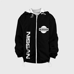 Куртка с капюшоном детская Nissan logo white auto, цвет: 3D-белый