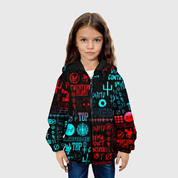 Куртка с капюшоном детская Twenty one pilots pattern music, цвет: 3D-черный — фото 2
