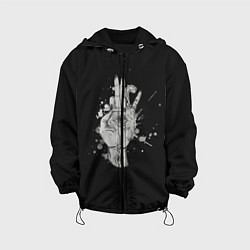Куртка с капюшоном детская Глаза и дым, цвет: 3D-черный
