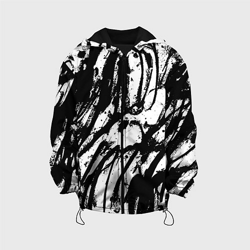 Детская куртка Чёрно-белая абстракция: нейросеть / 3D-Черный – фото 1