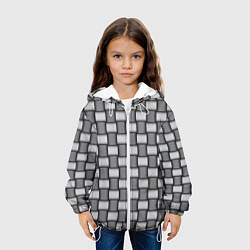 Куртка с капюшоном детская Переплетенные серые ленты, цвет: 3D-белый — фото 2