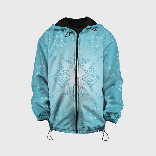 Детская куртка Векторные узоры на нежно-бирюзовом фоне / 3D-Черный – фото 1