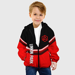 Куртка с капюшоном детская Linkin park geometry line steel, цвет: 3D-черный — фото 2