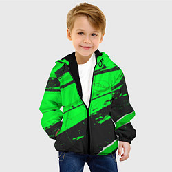 Куртка с капюшоном детская Jaguar sport green, цвет: 3D-черный — фото 2