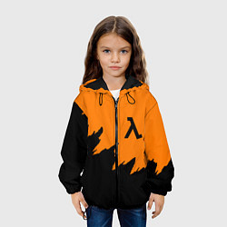 Куртка с капюшоном детская Half life чёрно оранжевый, цвет: 3D-черный — фото 2