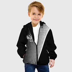 Куртка с капюшоном детская Герб текстура геомтерия, цвет: 3D-черный — фото 2