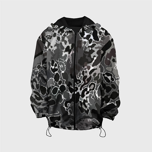 Детская куртка Чёрно-серый абстракция / 3D-Черный – фото 1