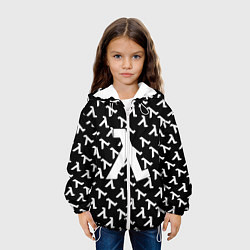 Куртка с капюшоном детская Half liife logo pattern, цвет: 3D-белый — фото 2