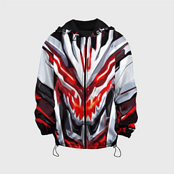 Куртка с капюшоном детская Абстрактный красный кибер демон, цвет: 3D-черный