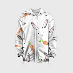 Куртка с капюшоном детская Морковный зая, цвет: 3D-белый
