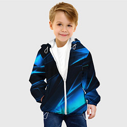 Куртка с капюшоном детская Грани неоновые текстура, цвет: 3D-белый — фото 2
