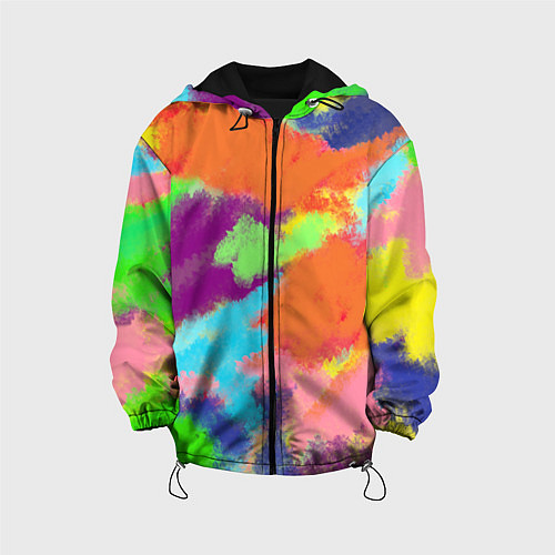 Детская куртка Яркие пятна мелками - текстура / 3D-Черный – фото 1