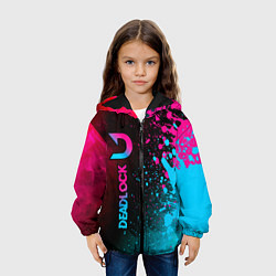 Куртка с капюшоном детская Deadlock - neon gradient по-вертикали, цвет: 3D-черный — фото 2