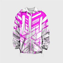 Детская куртка Агрессивные розовые полосы на белом фоне