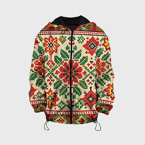 Детская куртка Славянский узор и орнамент / 3D-Черный – фото 1