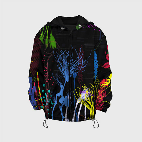 Детская куртка Неоновый сюреализм / 3D-Черный – фото 1