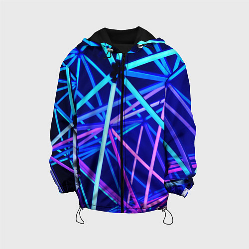 Детская куртка Неоновая текстура геометрия / 3D-Черный – фото 1