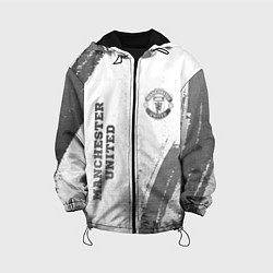 Куртка с капюшоном детская Manchester United - white gradient вертикально, цвет: 3D-черный