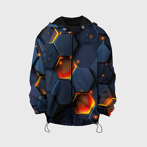Детская куртка Шестигранники с подсветкой / 3D-Черный – фото 1