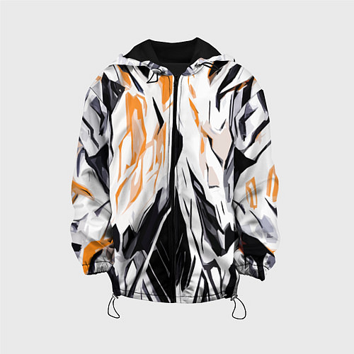 Детская куртка Чёрно-жёлтая абстракция на белом фоне / 3D-Черный – фото 1