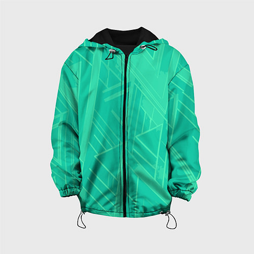 Детская куртка Мятный зелёный однотонный геометричный / 3D-Черный – фото 1