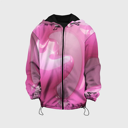 Детская куртка Розовые краски абстракция / 3D-Черный – фото 1