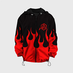 Куртка с капюшоном детская Linkin park logo fire, цвет: 3D-черный