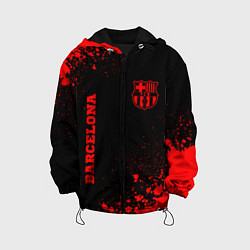 Куртка с капюшоном детская Barcelona - red gradient вертикально, цвет: 3D-черный