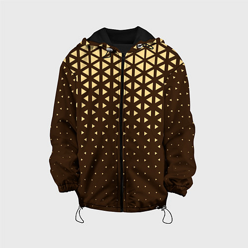 Детская куртка Геометрический градиент - шоколад-латте / 3D-Черный – фото 1