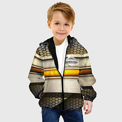 Куртка с капюшоном детская Nissan sport avto metal, цвет: 3D-черный — фото 2