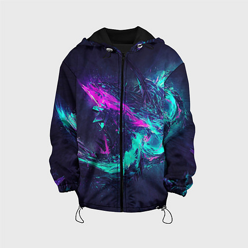 Детская куртка Неоновые краски абстракция / 3D-Черный – фото 1