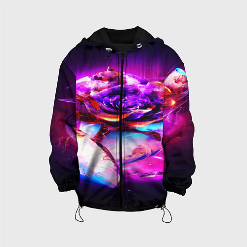 Детская куртка Неоновые абстракция краски / 3D-Черный – фото 1