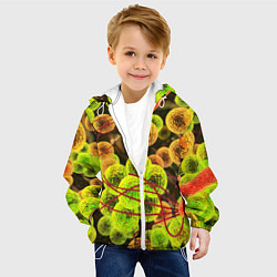 Куртка с капюшоном детская Вирусы текстура, цвет: 3D-белый — фото 2