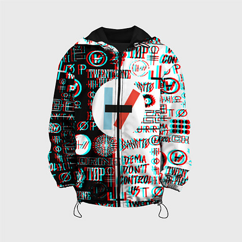 Детская куртка Twenty one pilots glitch pattern / 3D-Черный – фото 1